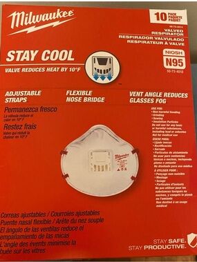 Milwaukee N95 White Valve Respirator Mask (10 Pack)